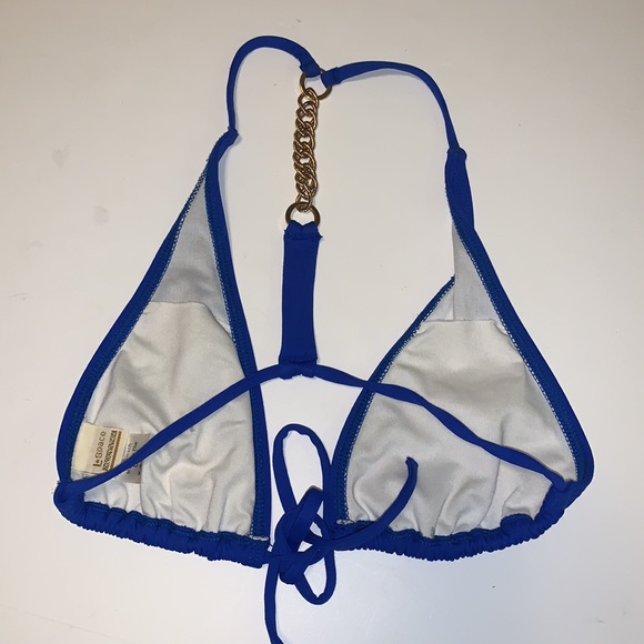 L*SPACE Blue Bikini Set with Gold Chain Straps - Women’s Size XS - Picture 9 of 12